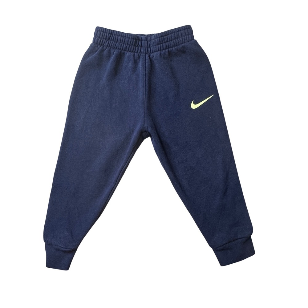 Nike Joggers Unisex 24M Navy Blue Fleece Sweatpants Swoosh Logo Elastic Waist
